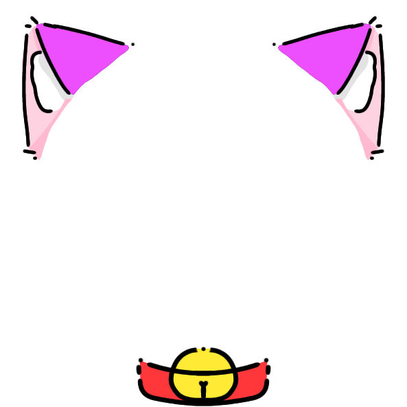 red collar purple cat ears Decoration